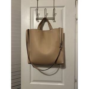 Jules Kae Light Pink Faux Leather Tote preppy carry all